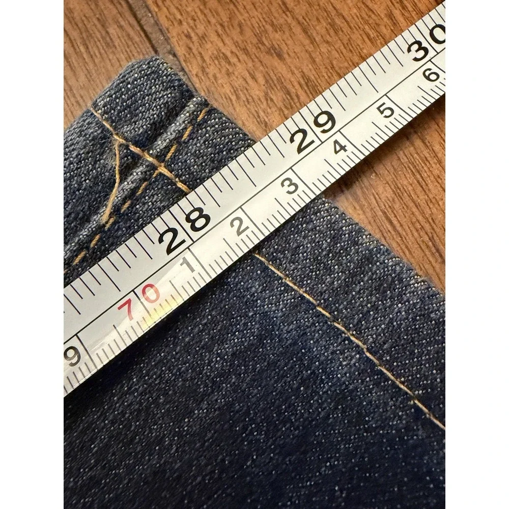 Michael Kors Women Straight Jeans Dark Wash Blue Denim Stretch 5-Pocket Button 8